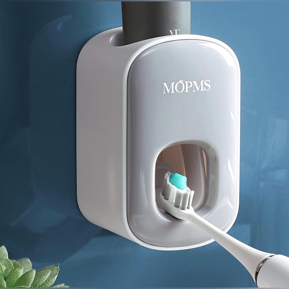 MOPMS Wall Mounted Automatic Toothpaste Dispenser White Silver - Picture 2 of 10